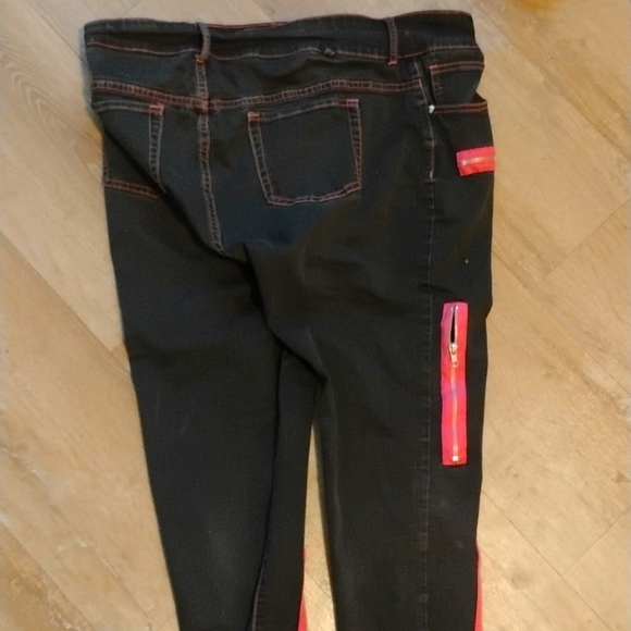 Black + Pink Striped Tripp Pants - Picture 2 of 2